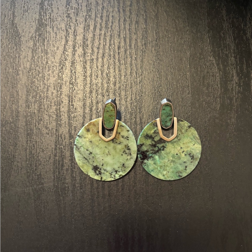Kendra Scott Green Stone Earrings